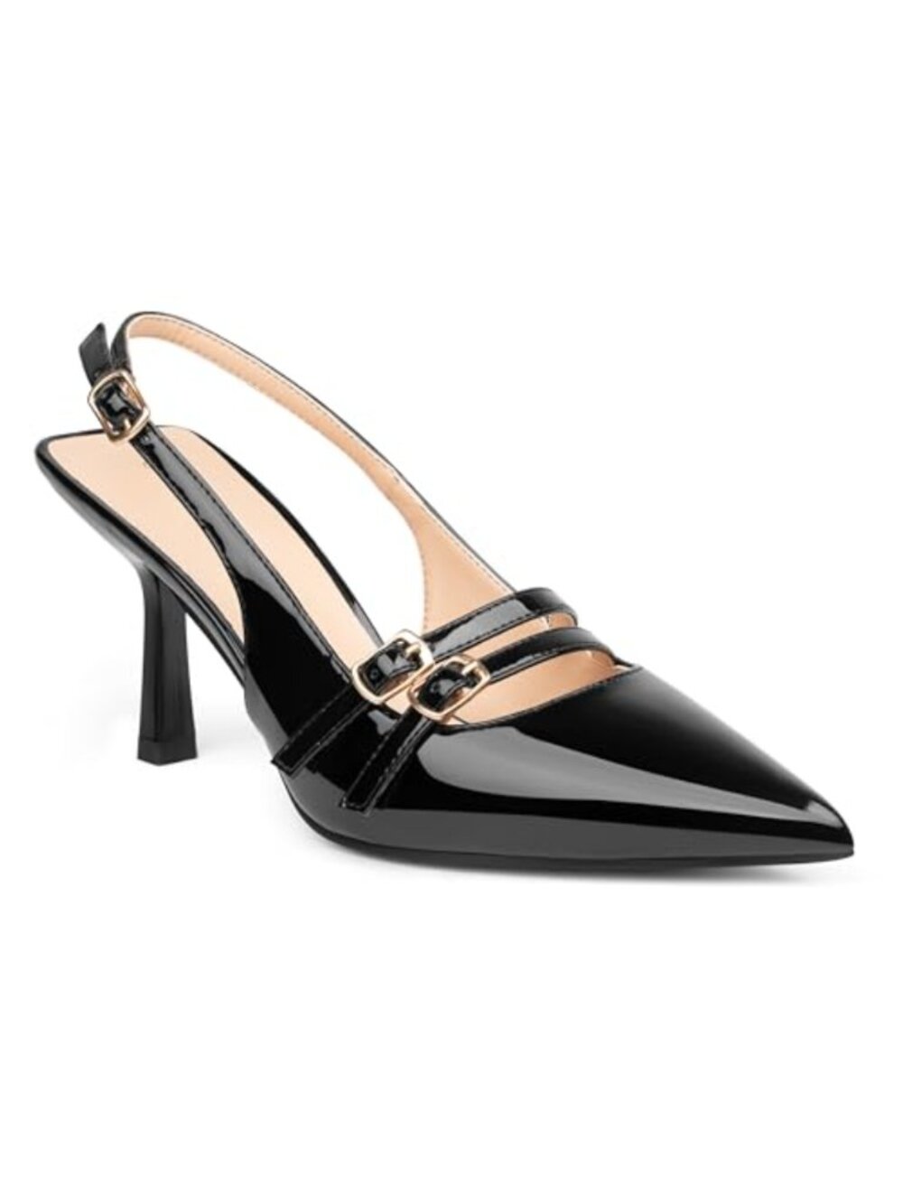 Women's Slingback Kitten Heel Pumps Pointed Toe Wedding Pumps
